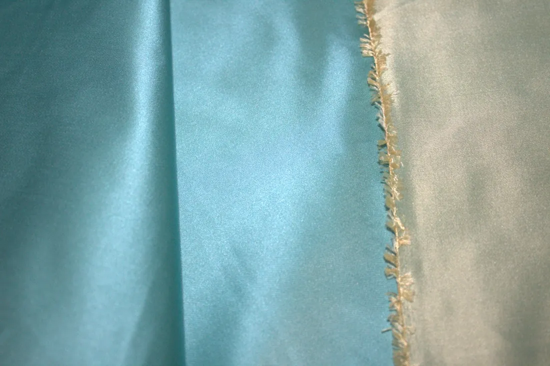 100% Silk Duchess Satin Fabric green x gold color40 momme 54" wide [11107]