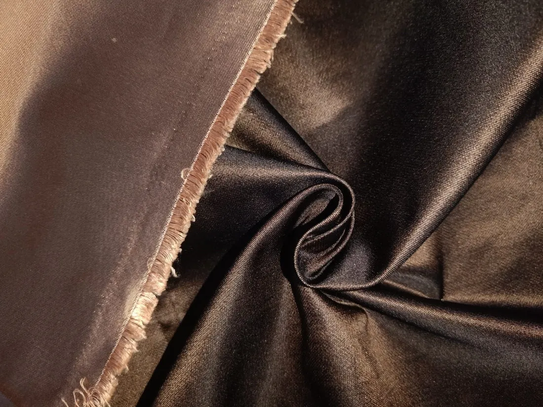 100%  SILK DUTCHESS SATIN  BROWN X NUDE BLUSH PINK 54" wide [6134]