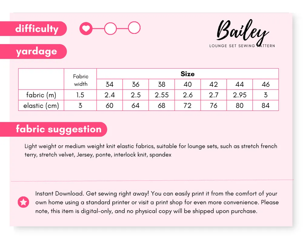 BAILEY - Lounge Set Pattern