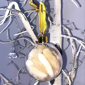 Beautiful Natural Christmas Bunny Tail Bauble Sets