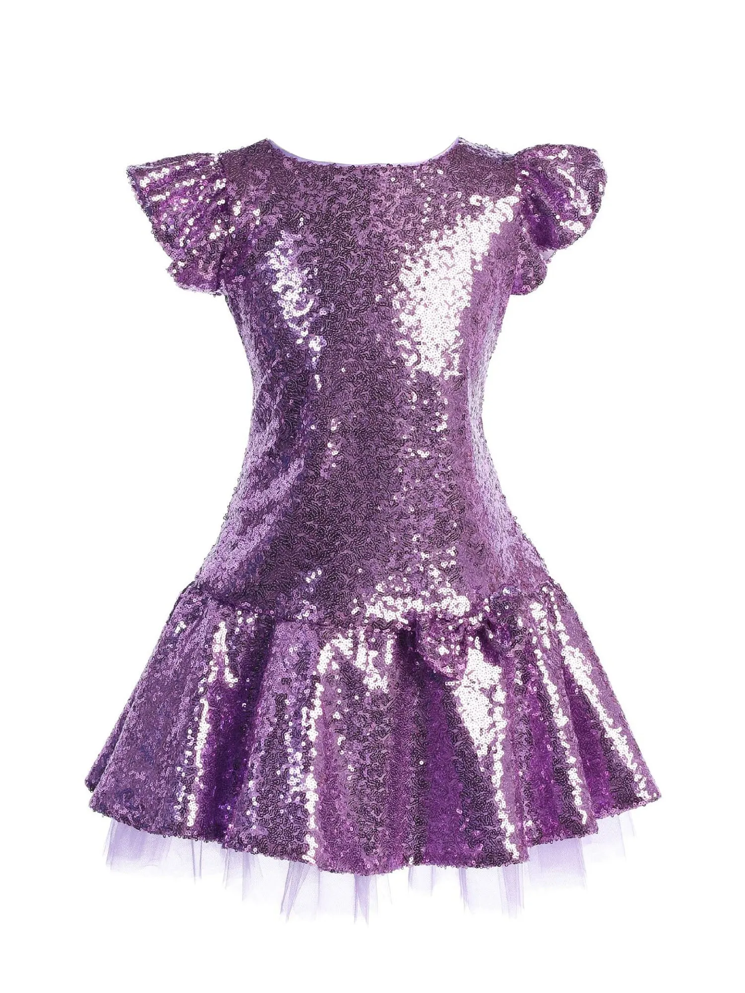 Big Girl Multi Color Sequin Ruffle Tutu Junior Bridesmaid Dress Plus Size 14.5-20.5