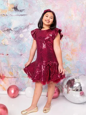 Big Girl Multi Color Sequin Ruffle Tutu Junior Bridesmaid Dress Plus Size 14.5-20.5