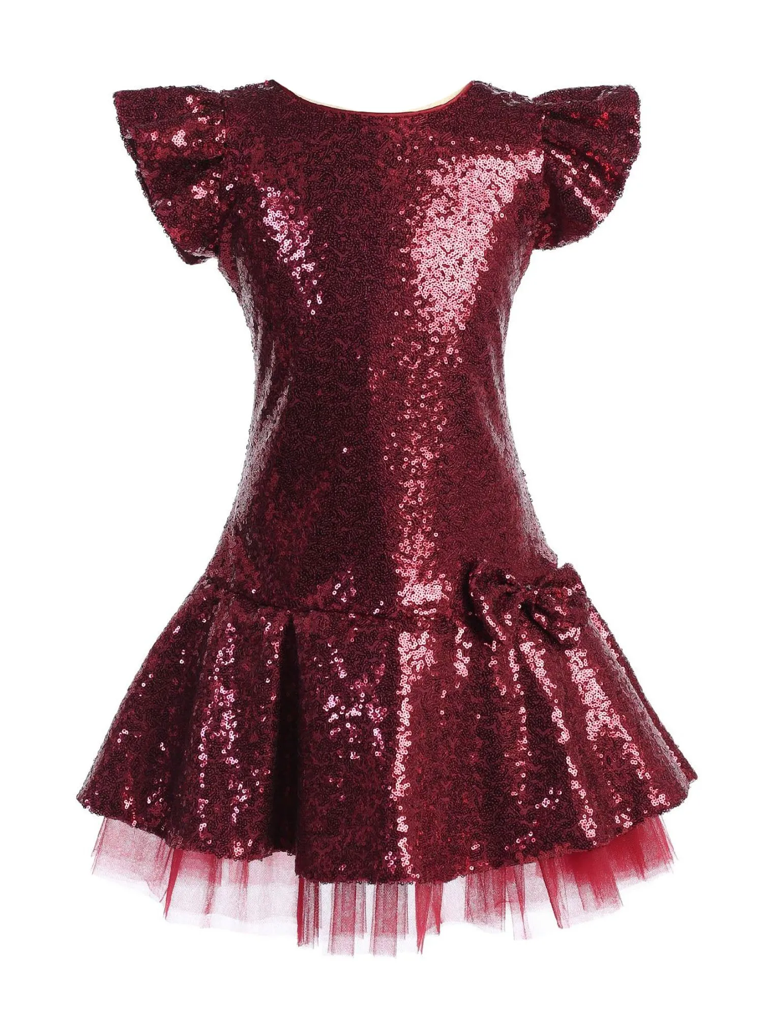 Big Girl Multi Color Sequin Ruffle Tutu Junior Bridesmaid Dress Plus Size 14.5-20.5