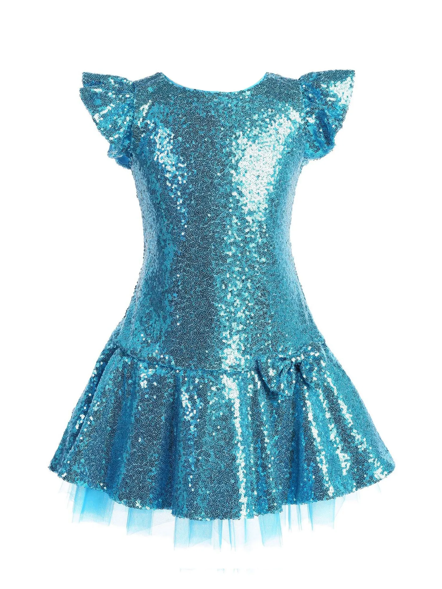 Big Girl Multi Color Sequin Ruffle Tutu Junior Bridesmaid Dress Plus Size 14.5-20.5