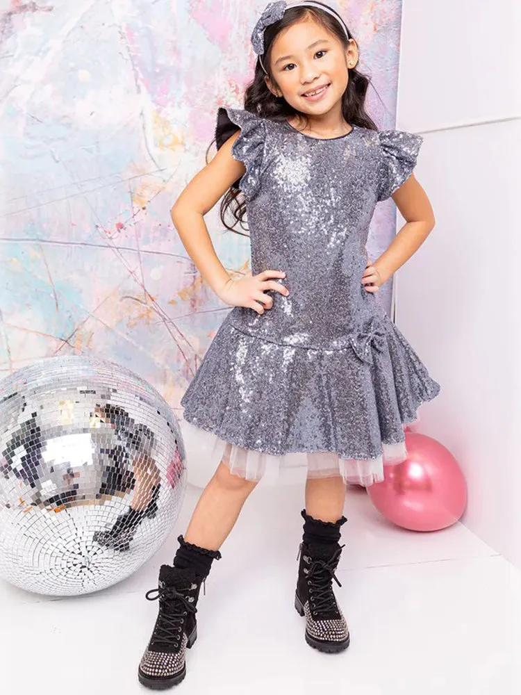 Big Girl Multi Color Sequin Ruffle Tutu Junior Bridesmaid Dress Plus Size 14.5-20.5