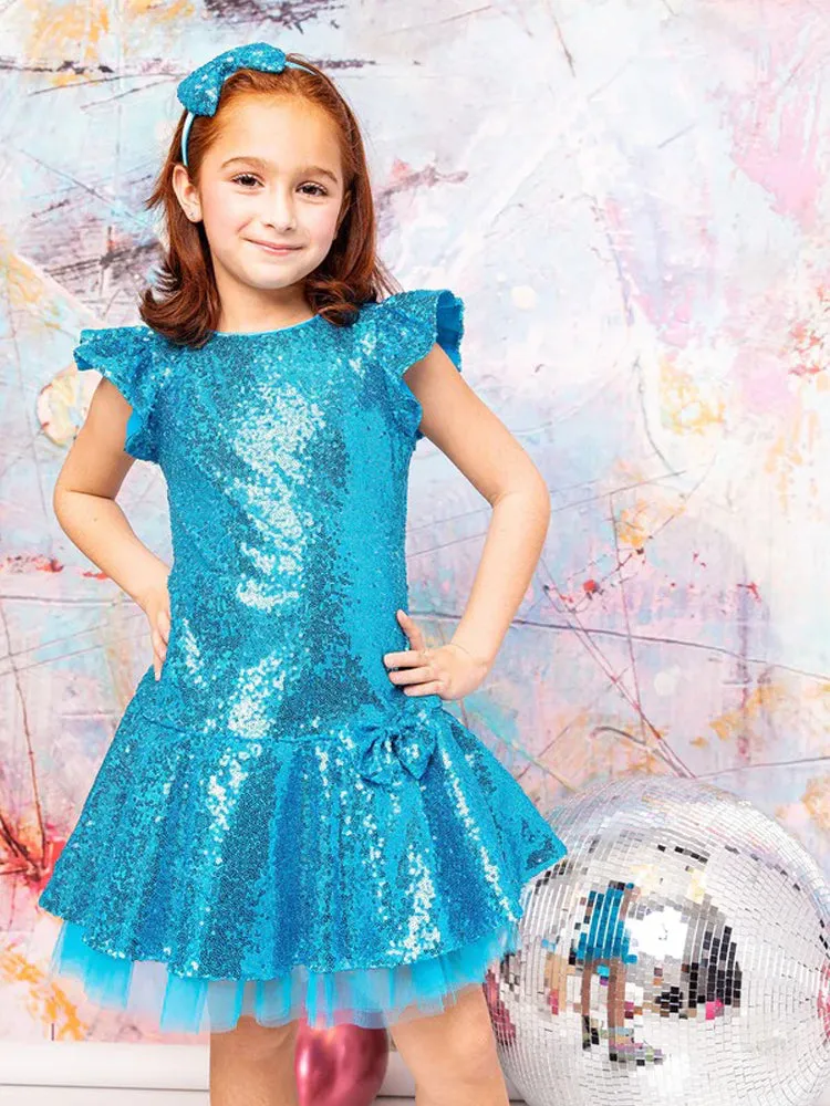 Big Girl Multi Color Sequin Ruffle Tutu Junior Bridesmaid Dress Plus Size 14.5-20.5