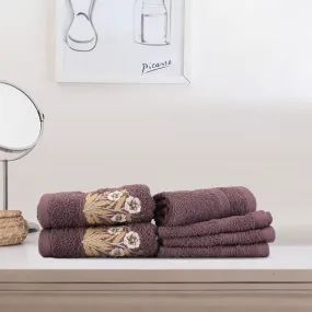 Bloomsake Hand & Face Towel (Purple) - Six Piece Set