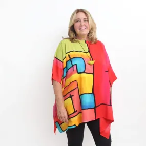 Bright Color Blocks Blouse