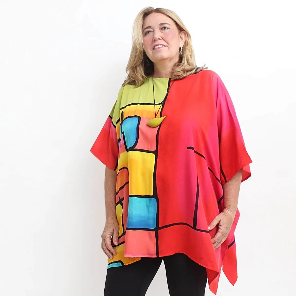 Bright Color Blocks Blouse