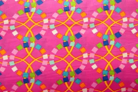 Bubble Gum Circles Pink Patchwork / Craft Fabric