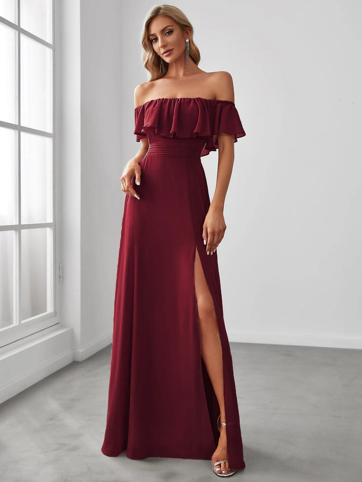 Burgundy Bridesmaid Gowns