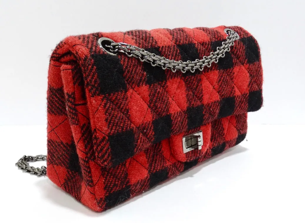 Chanel Reissue 2.55 Flap Bag Plaid Quilted Tweed