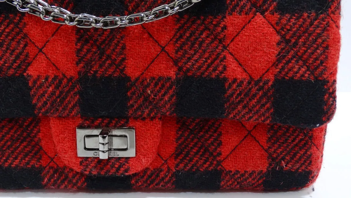 Chanel Reissue 2.55 Flap Bag Plaid Quilted Tweed