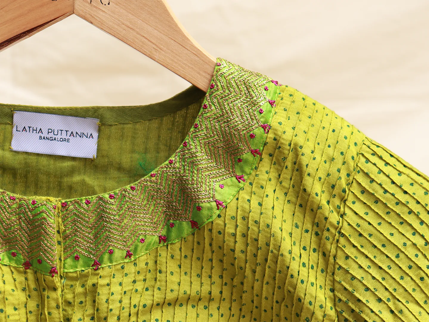 Chartreuse Green, staple tussar blouse