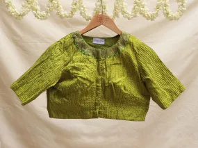 Chartreuse Green, staple tussar blouse