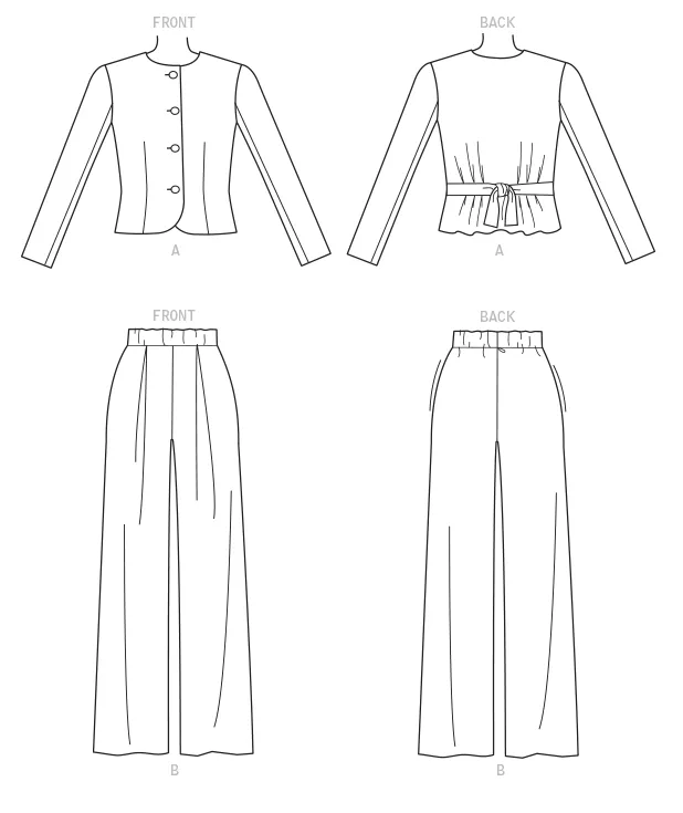 CLEARANCE • VOGUE PATTERN  MISSES'/MISSES' PETITE JACKET WITH BACK TIE AND PULL-ON PANTS 9277