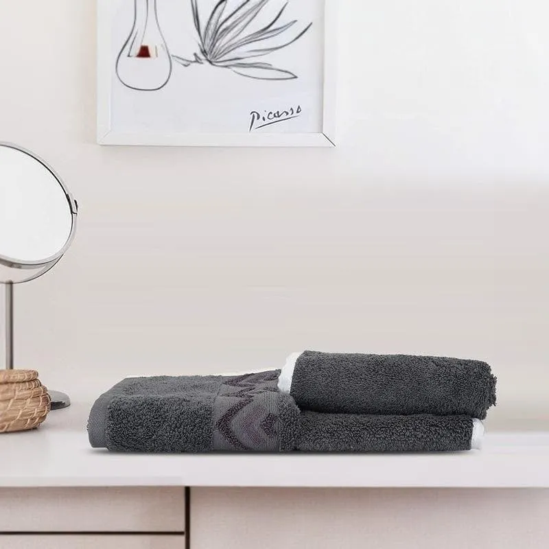 Diamondy Hand Towel (Slate) - Three Piece Set