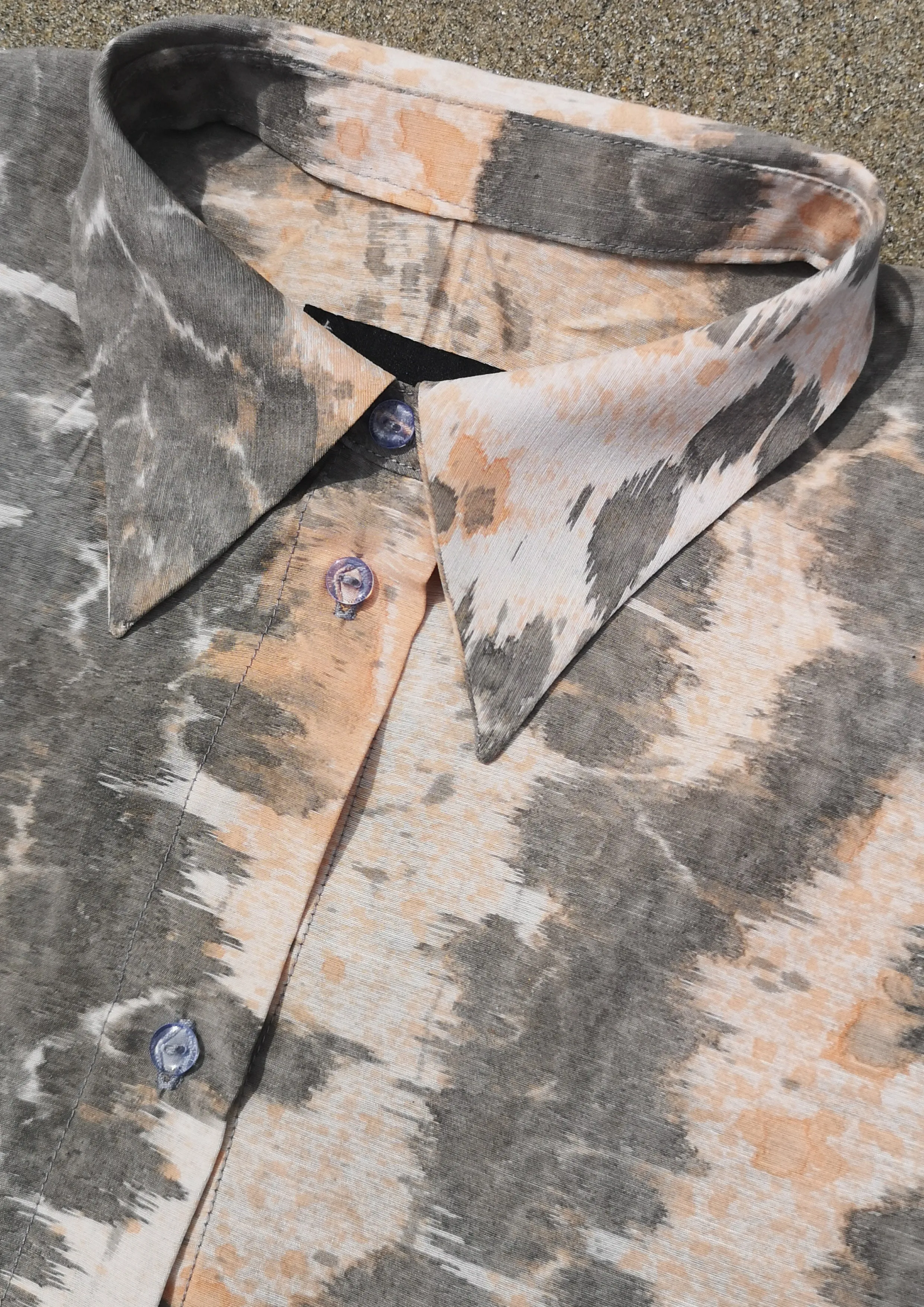 HOMEMADE - UNIQUE BLOUSE UNISEX - HAND PAINTED - grey / orange