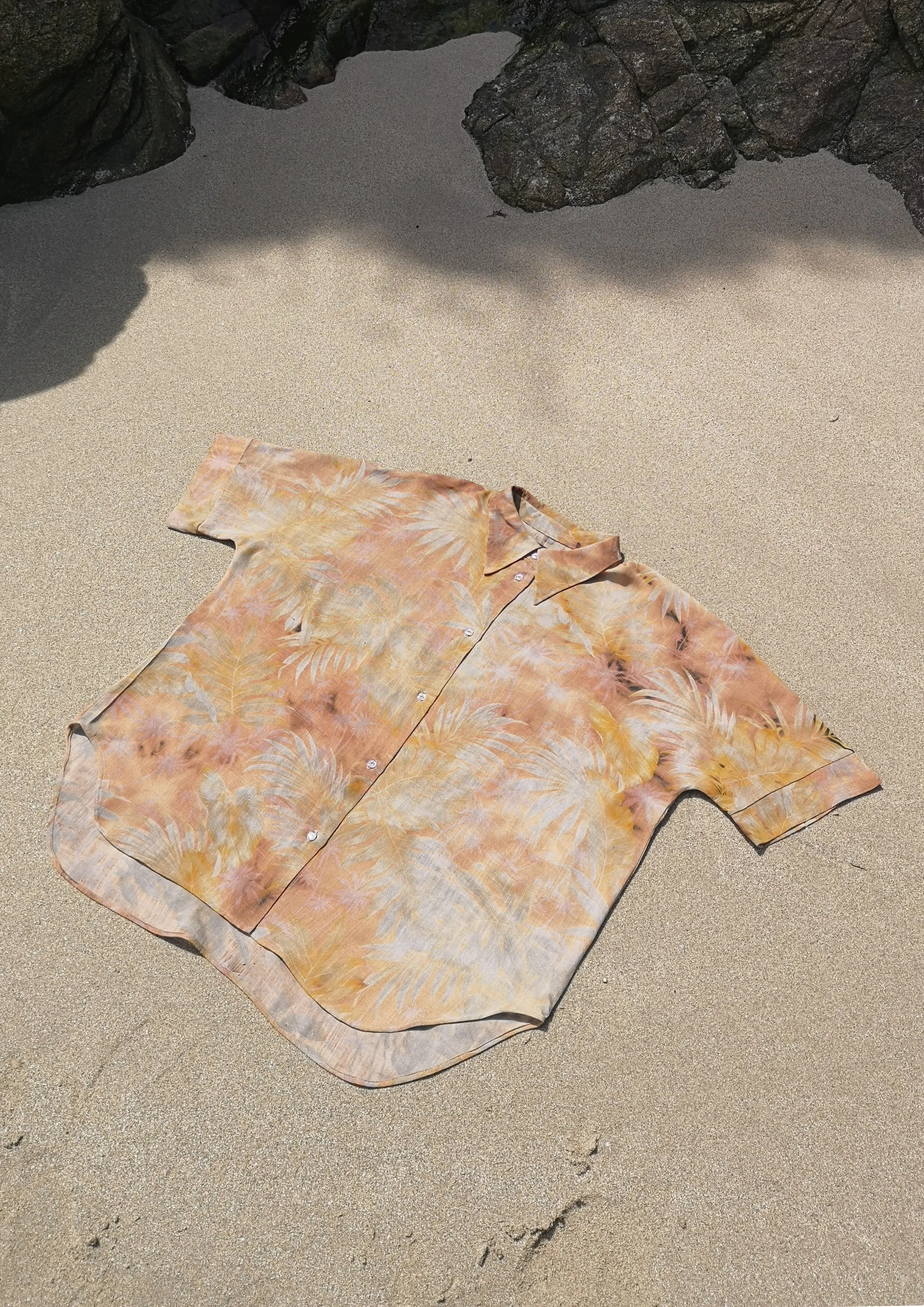 HOMEMADE - UNIQUE BLOUSE UNISEX - HAND PAINTED - orange / grey