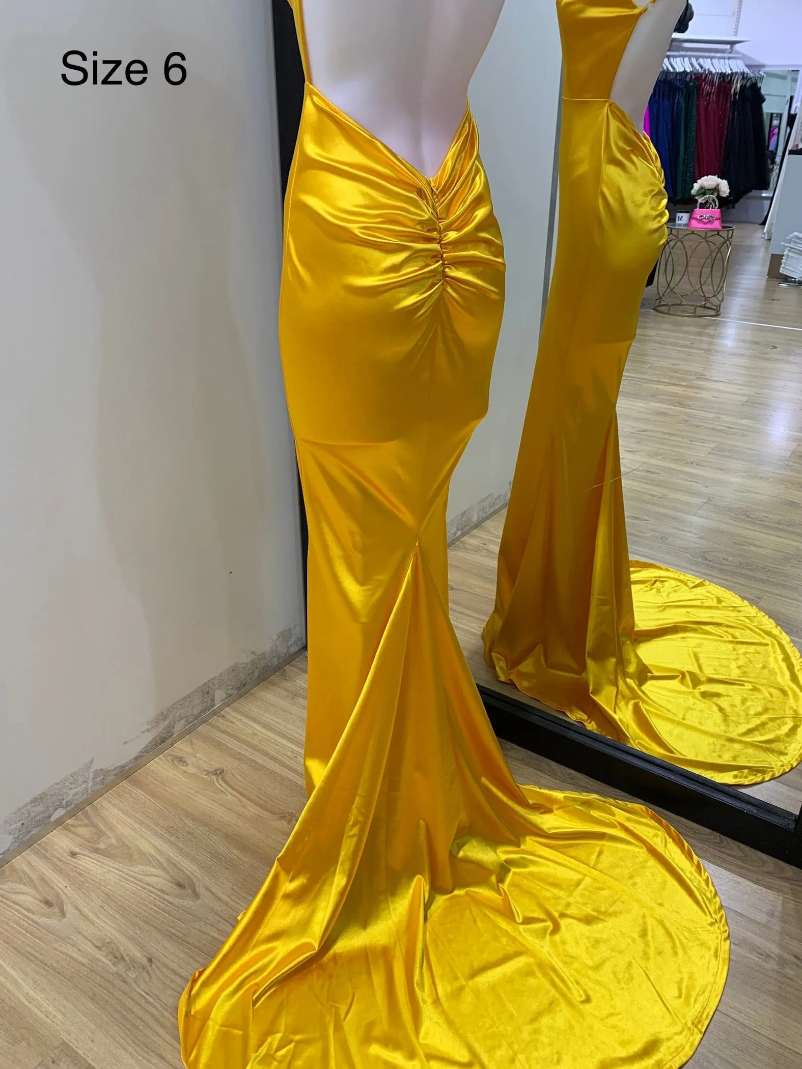 Kendall Split Formal Gown - Mango [SAMPLE]