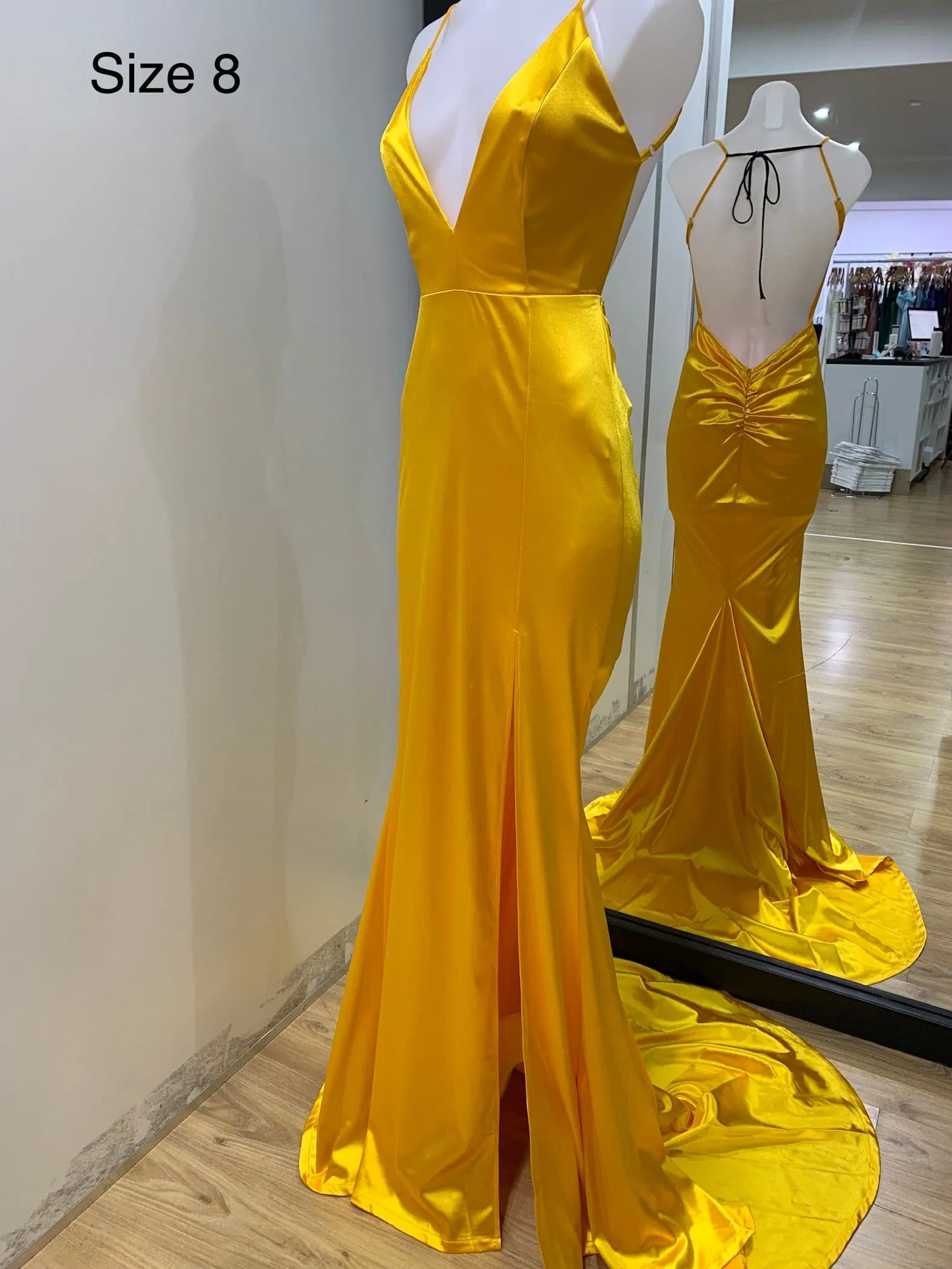 Kendall Split Formal Gown - Mango [SAMPLE]