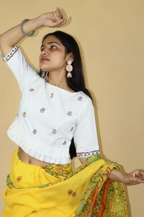 Madhubani Handpainted "Mayur Udyan" Blouse