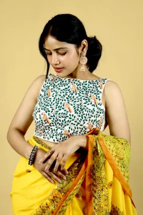 Madhubani Handpainted "Son-Chidiyaa" Padded Blouse