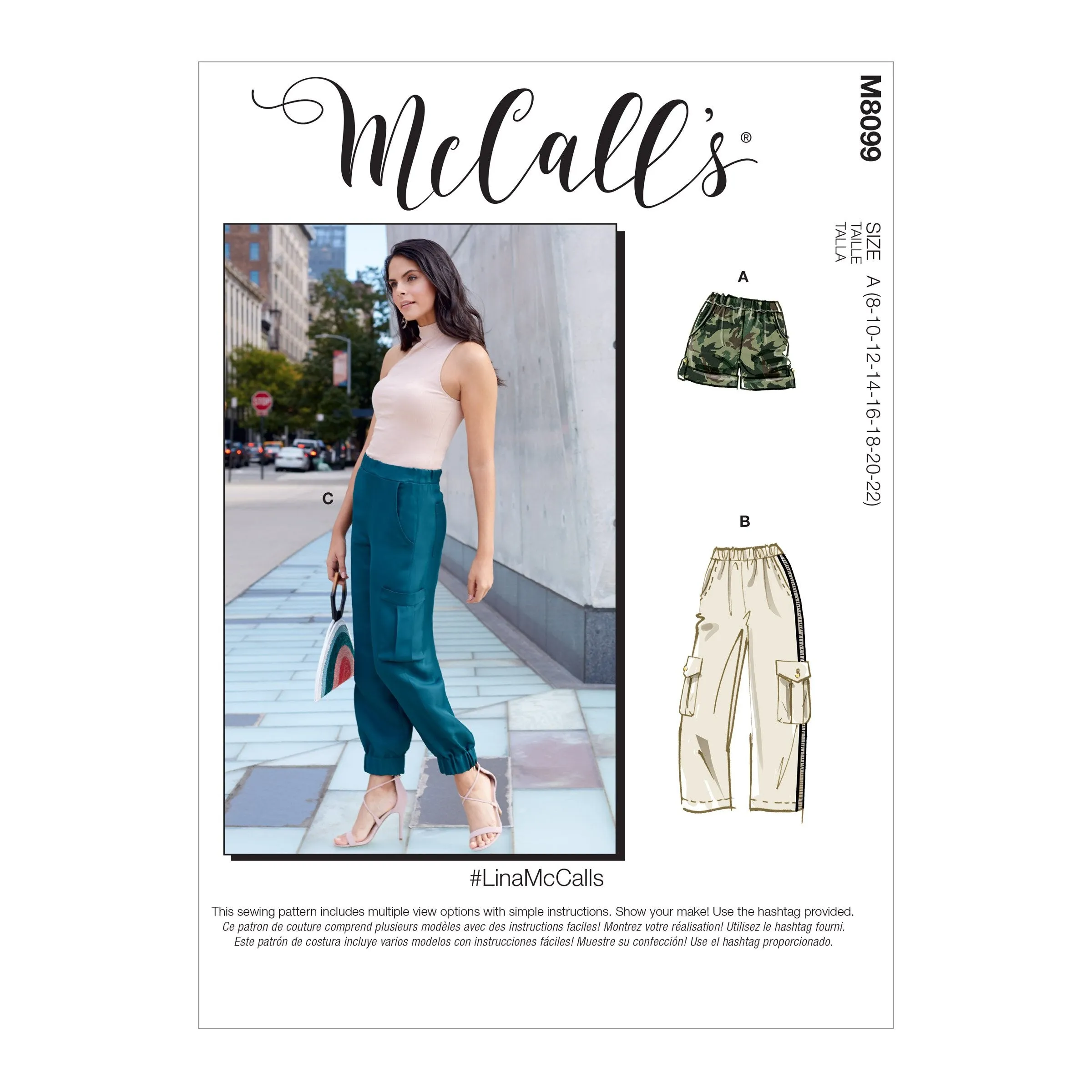 McCall's 8099 Shorts and Pants sewing pattern #LinaMcCalls