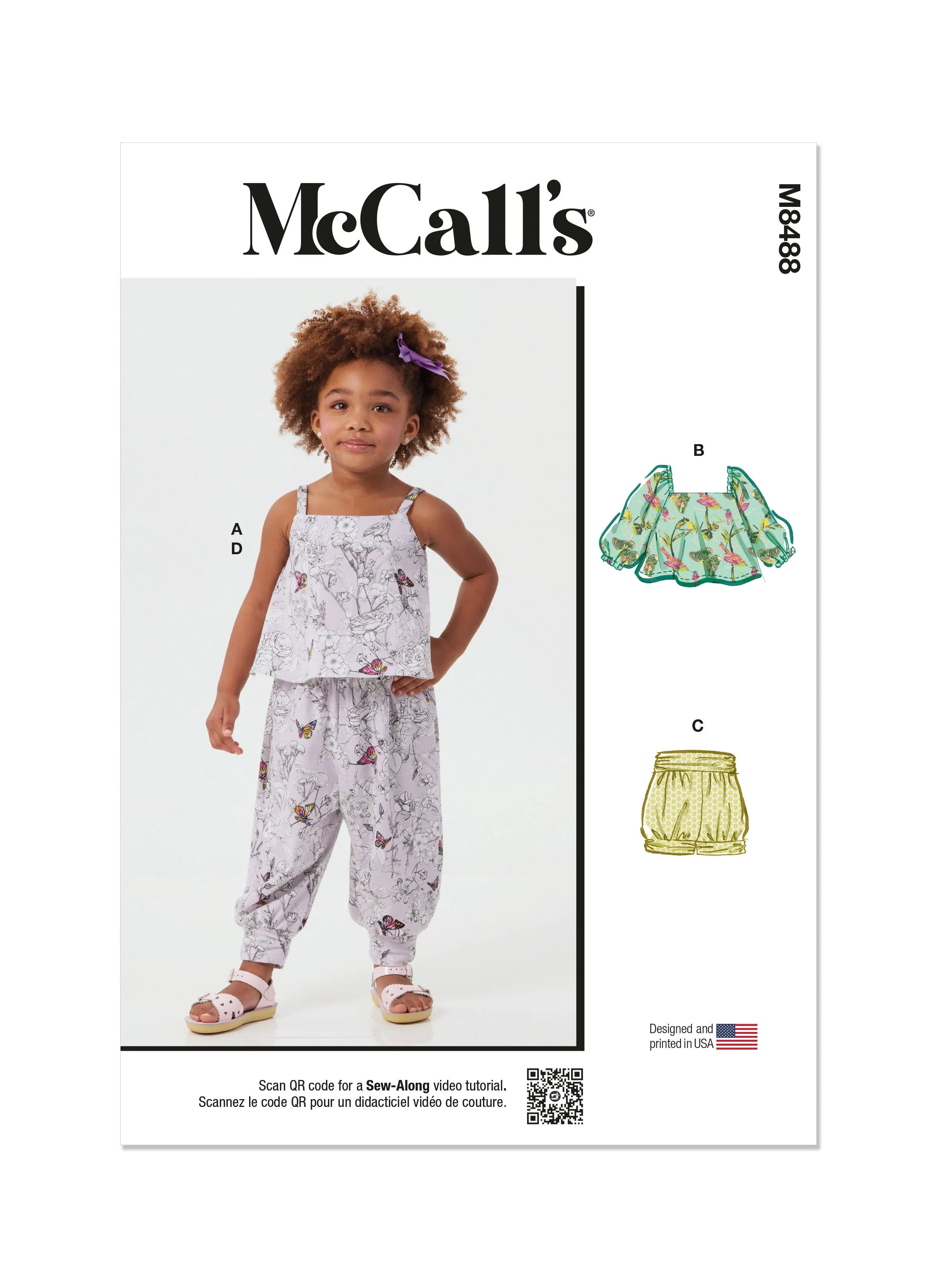 McCall's Sewing Pattern 8488 Toddlers' Knit Tops, Shorts and Pants