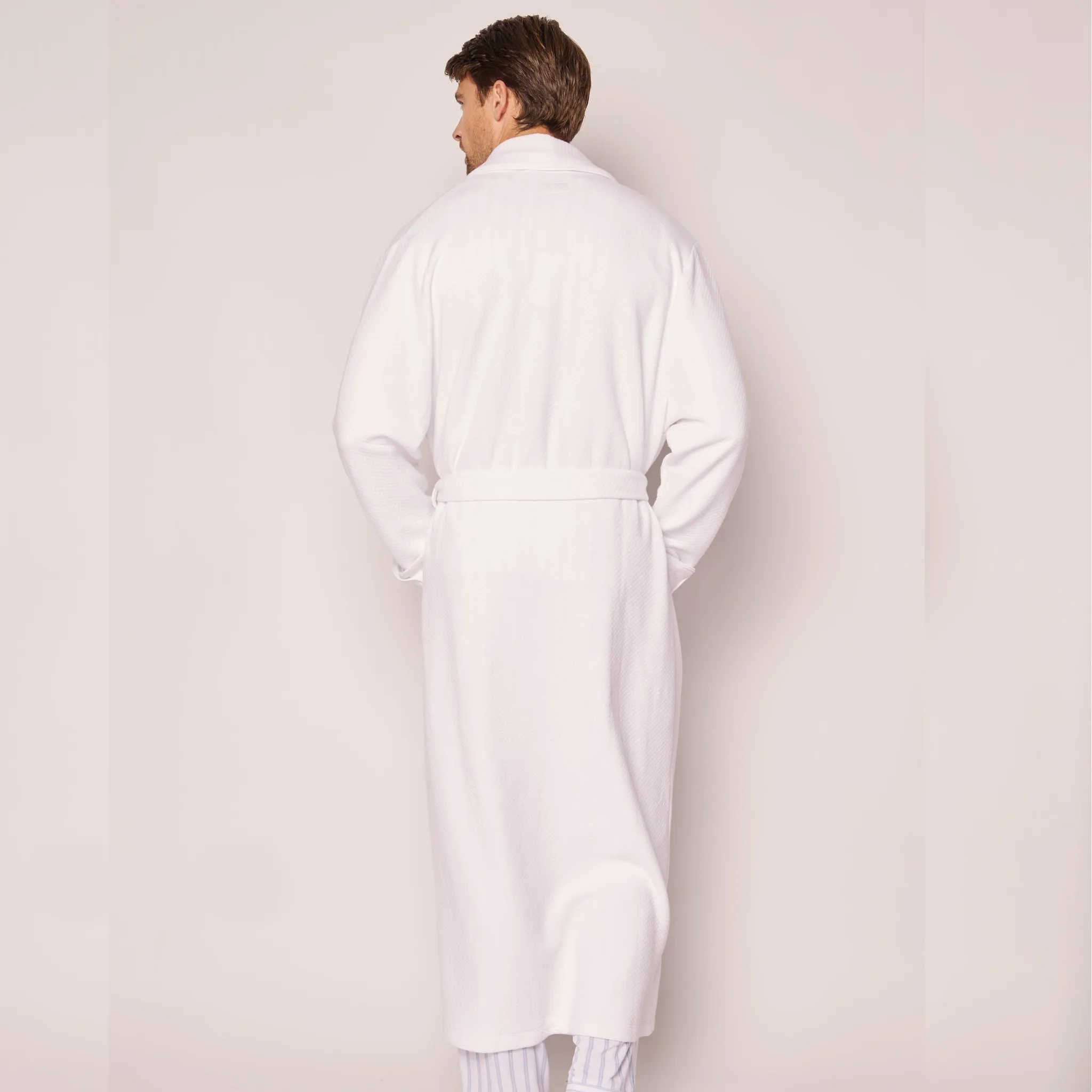 Men's Jacquard Robe in White