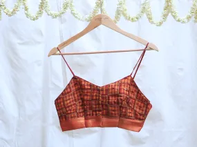 Monarch orange, Chettinad cotton, Hand Embroidery bralette