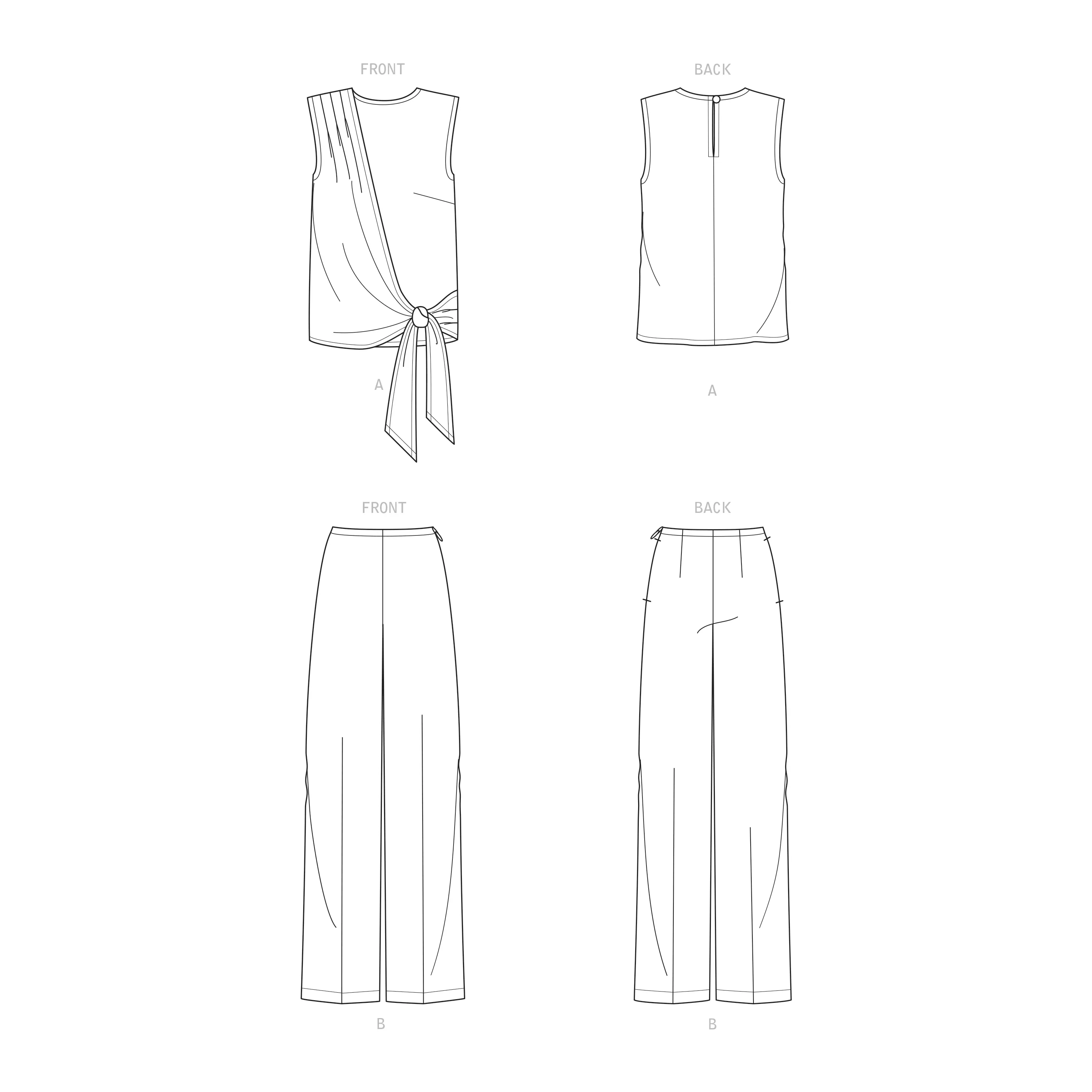 New Look Sewing Pattern 6662  Drape Top and Wide Leg Pants