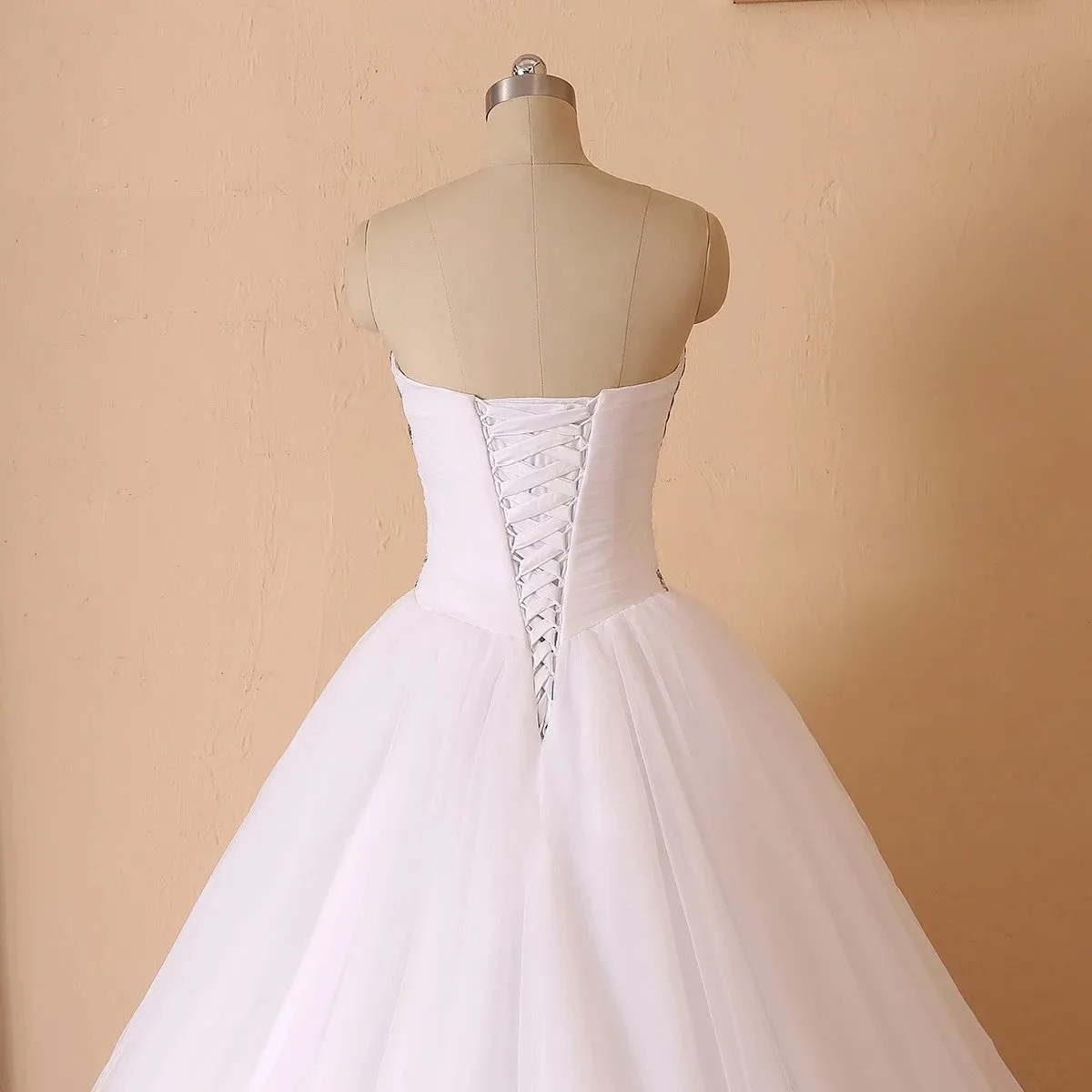 Princess Bejeweled Tulle Strapless Ball Wedding Gown All Sizes/Colors