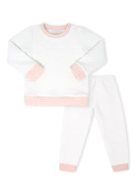 Quilted Sweatsuit- Worthington White & Paris Pink