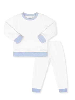 Quilted Sweatsuit- Worthington White & Windy Blue