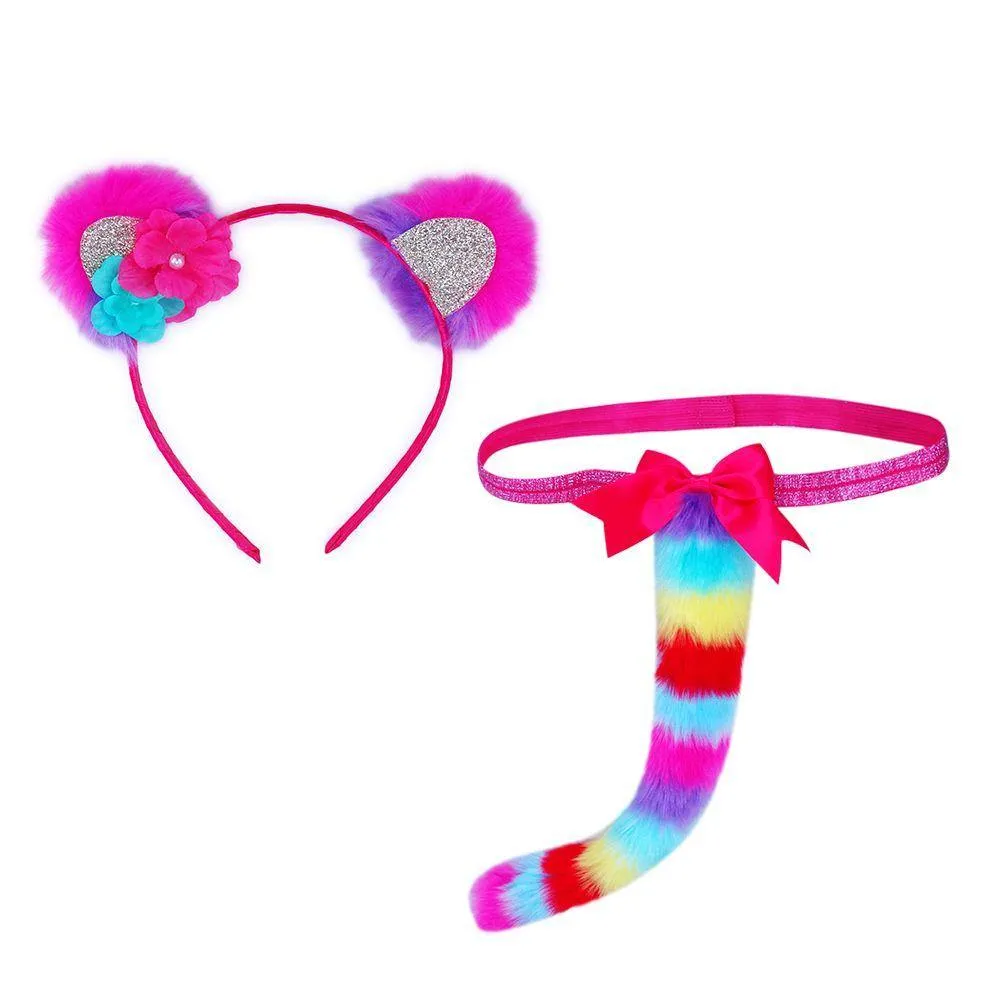 Rainbow Lemur Ear & Tail Set