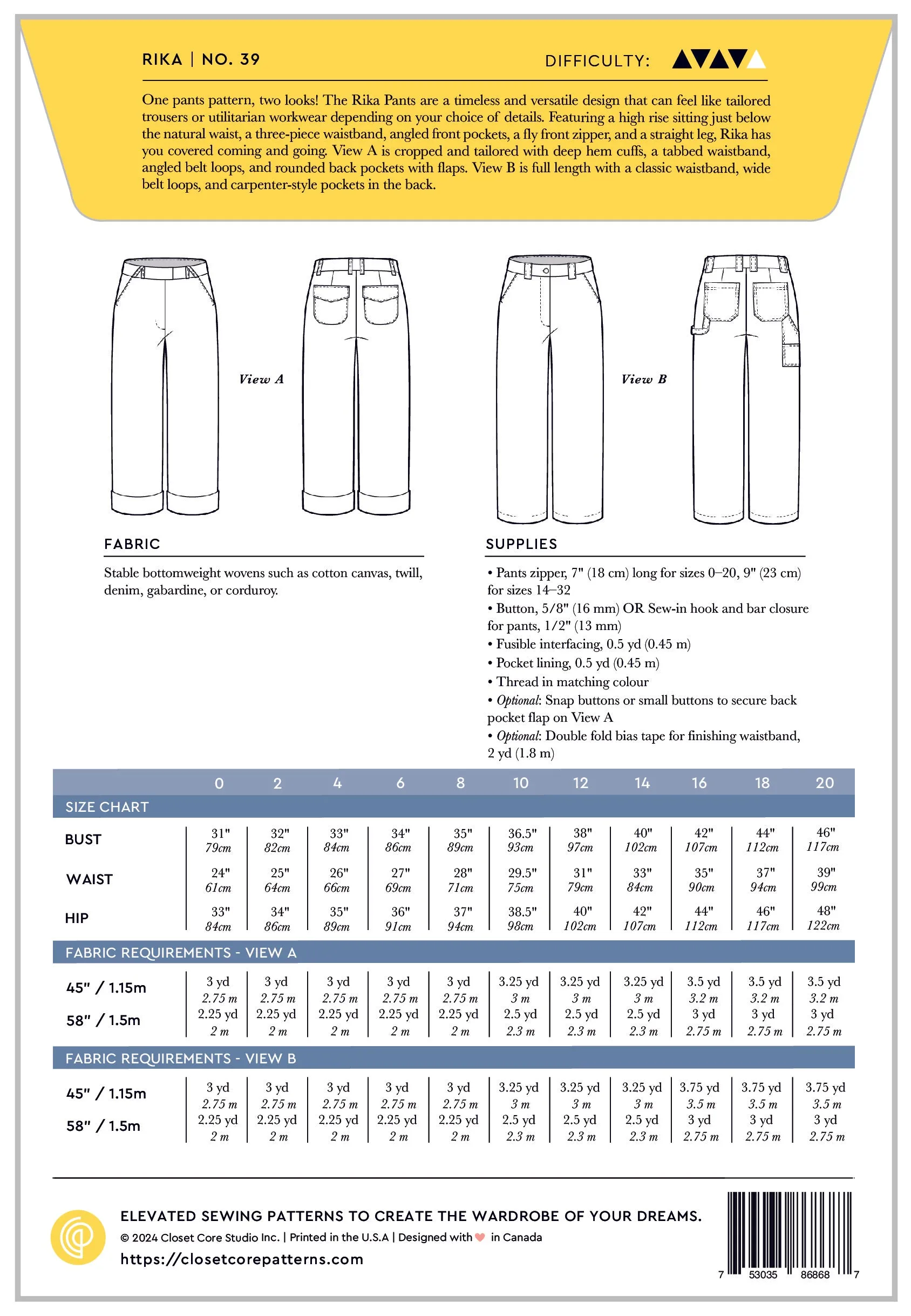 Rika Pants Pattern