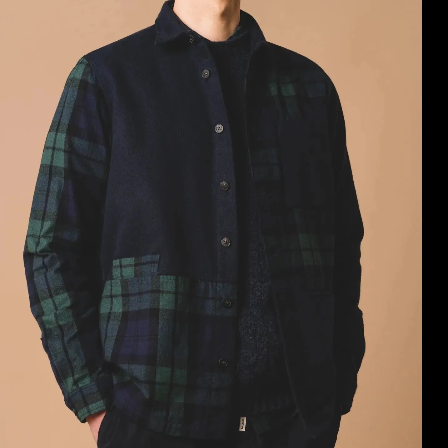 Rosyth Overshirt in Black and Check