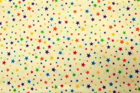 S1: Rainbow Stars Yellow Patchwork / Craft Fabric