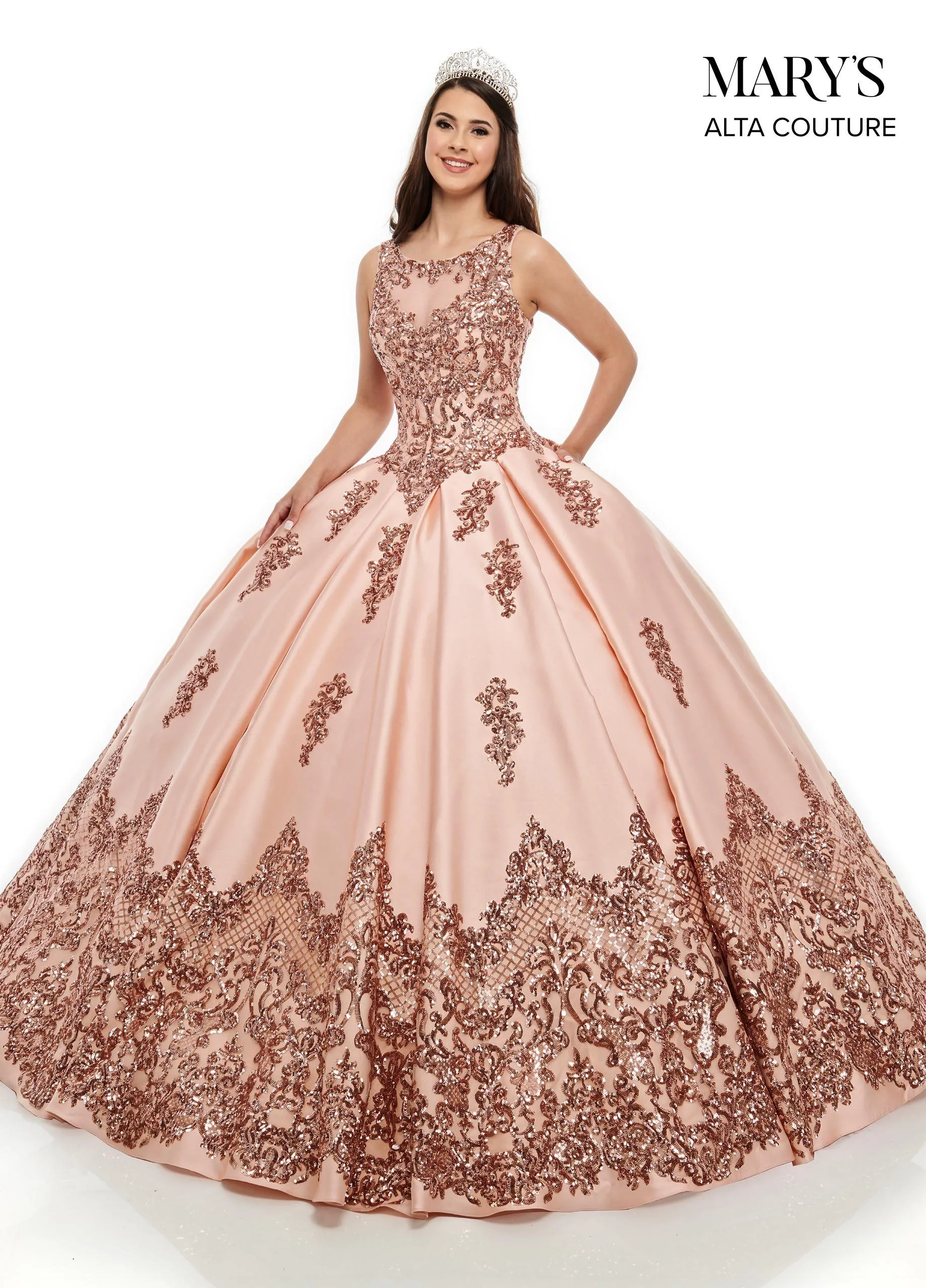 Sequin Mikado Quinceanera Dress by Alta Couture MQ3038