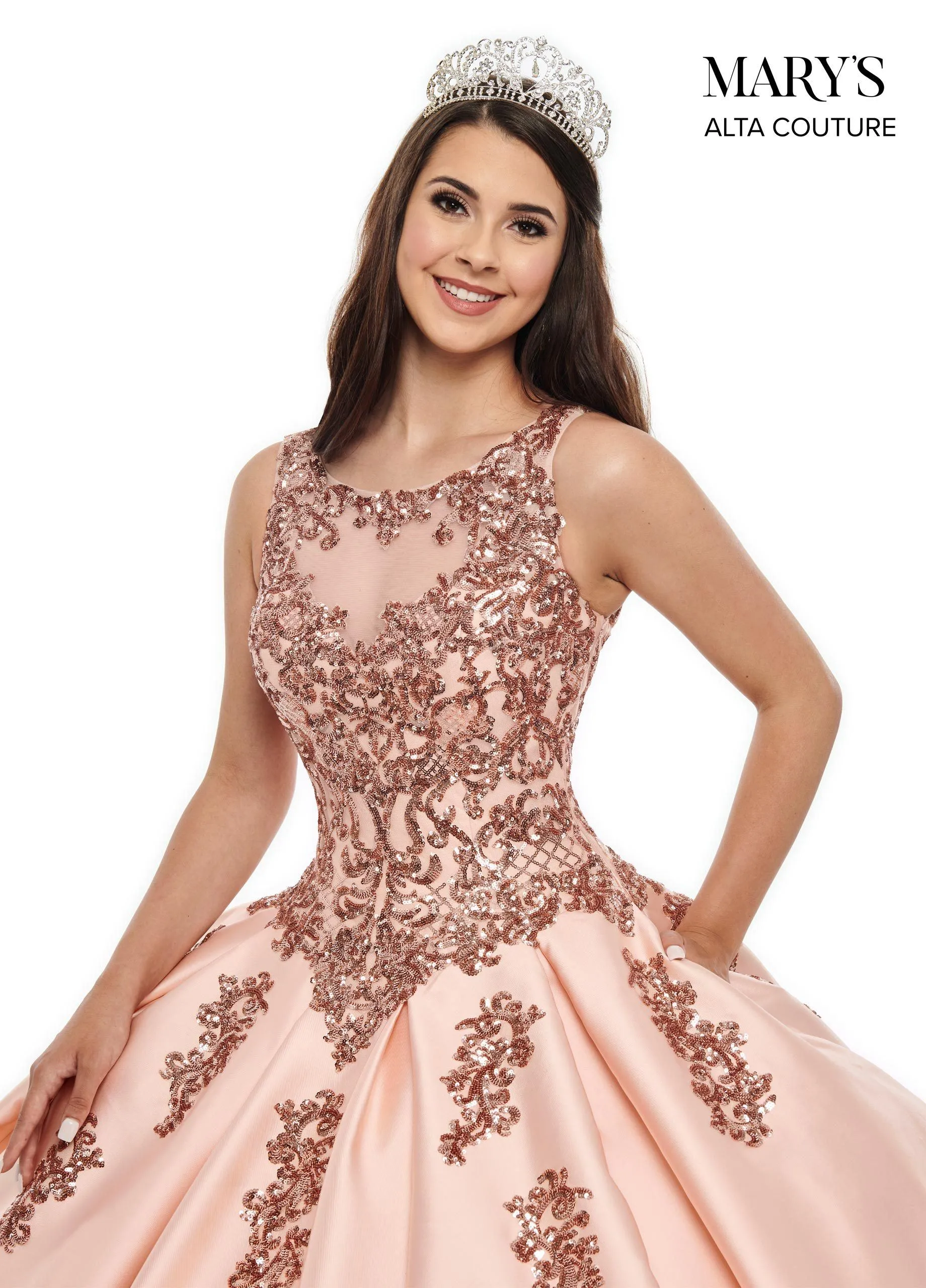 Sequin Mikado Quinceanera Dress by Alta Couture MQ3038