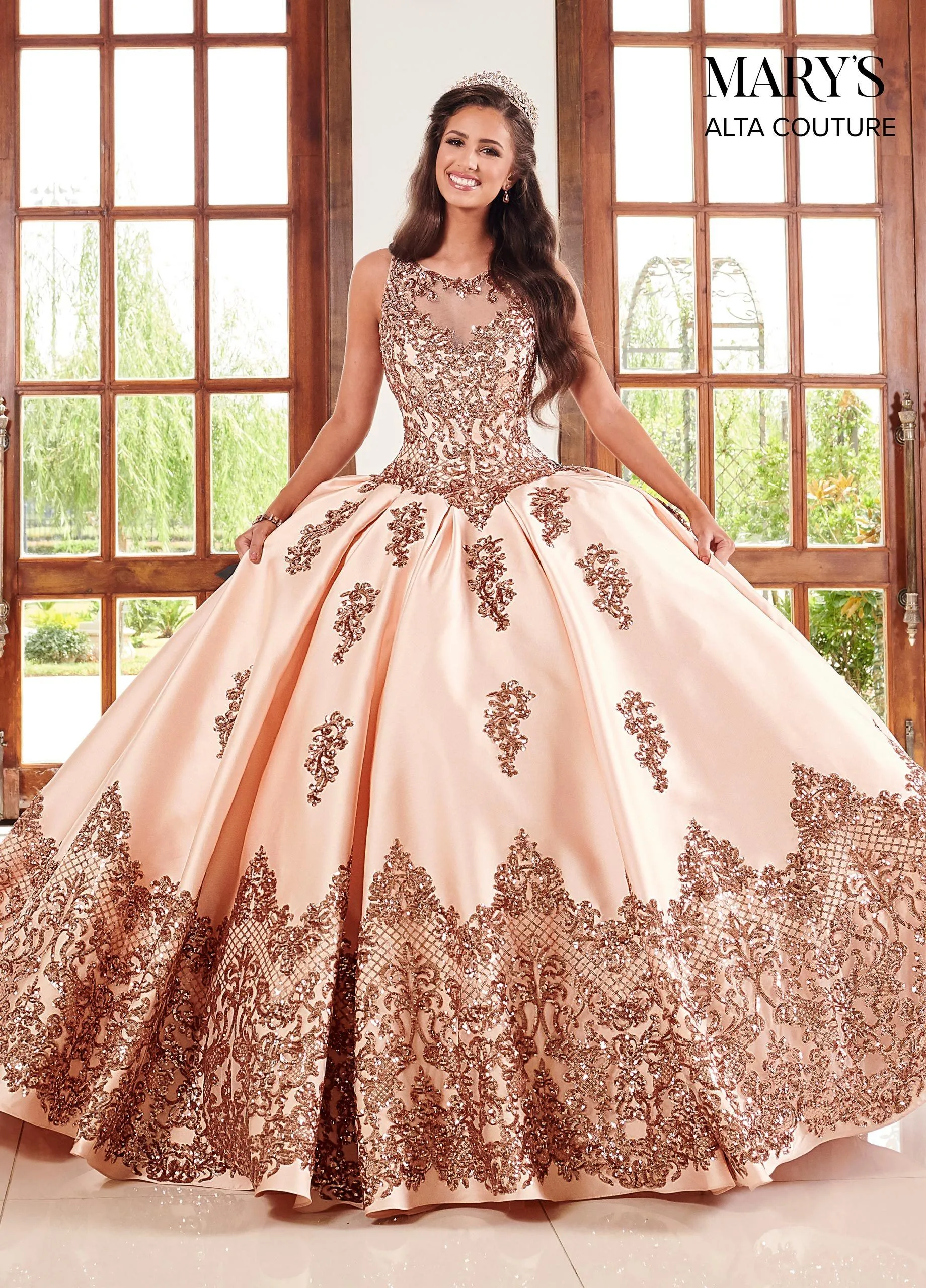 Sequin Mikado Quinceanera Dress by Alta Couture MQ3038