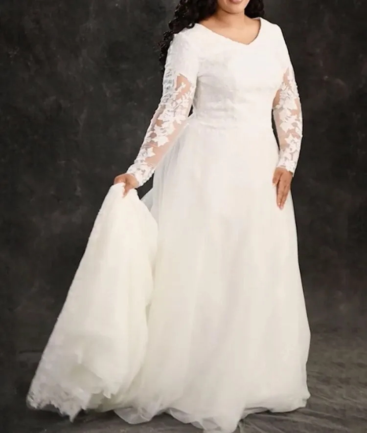 Shimmer Floral Wedding Gown All Sizes/Colors