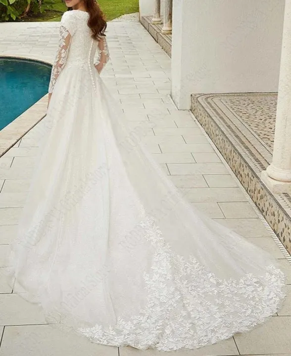 Shimmer Floral Wedding Gown All Sizes/Colors