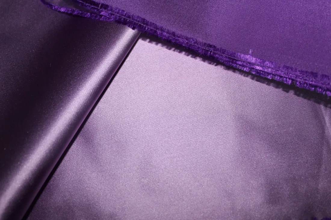 Silk Dutchess Satin Fabric Lavender x Purple Color 53 mm Reversable 54" Wide [7460]