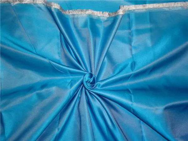 SILK DUTCHESS SATIN TURQUOISE BLUE X IVORY 60" WIDE