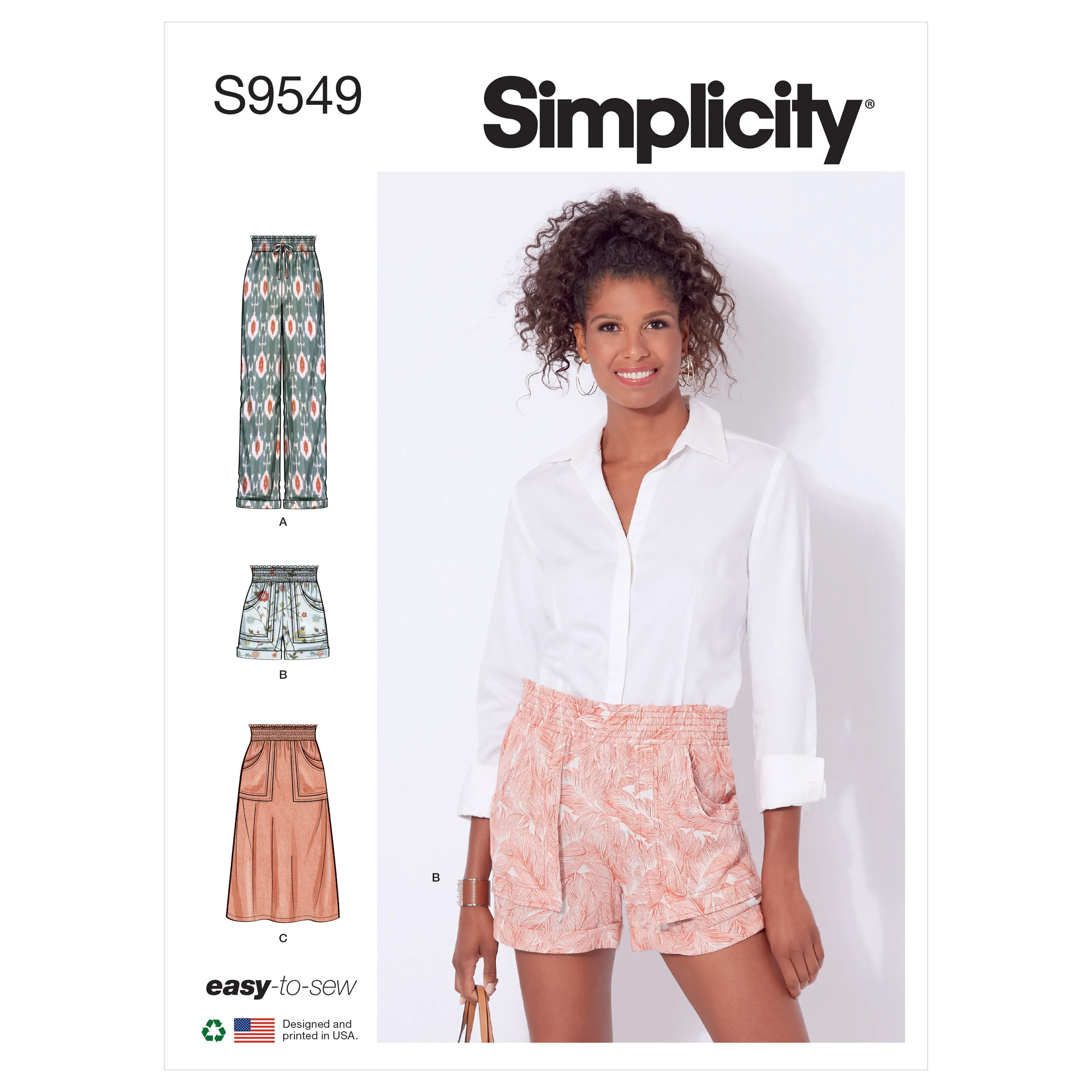 Simplicity 9549 Misses' Pants, Shorts and Skirt pattern