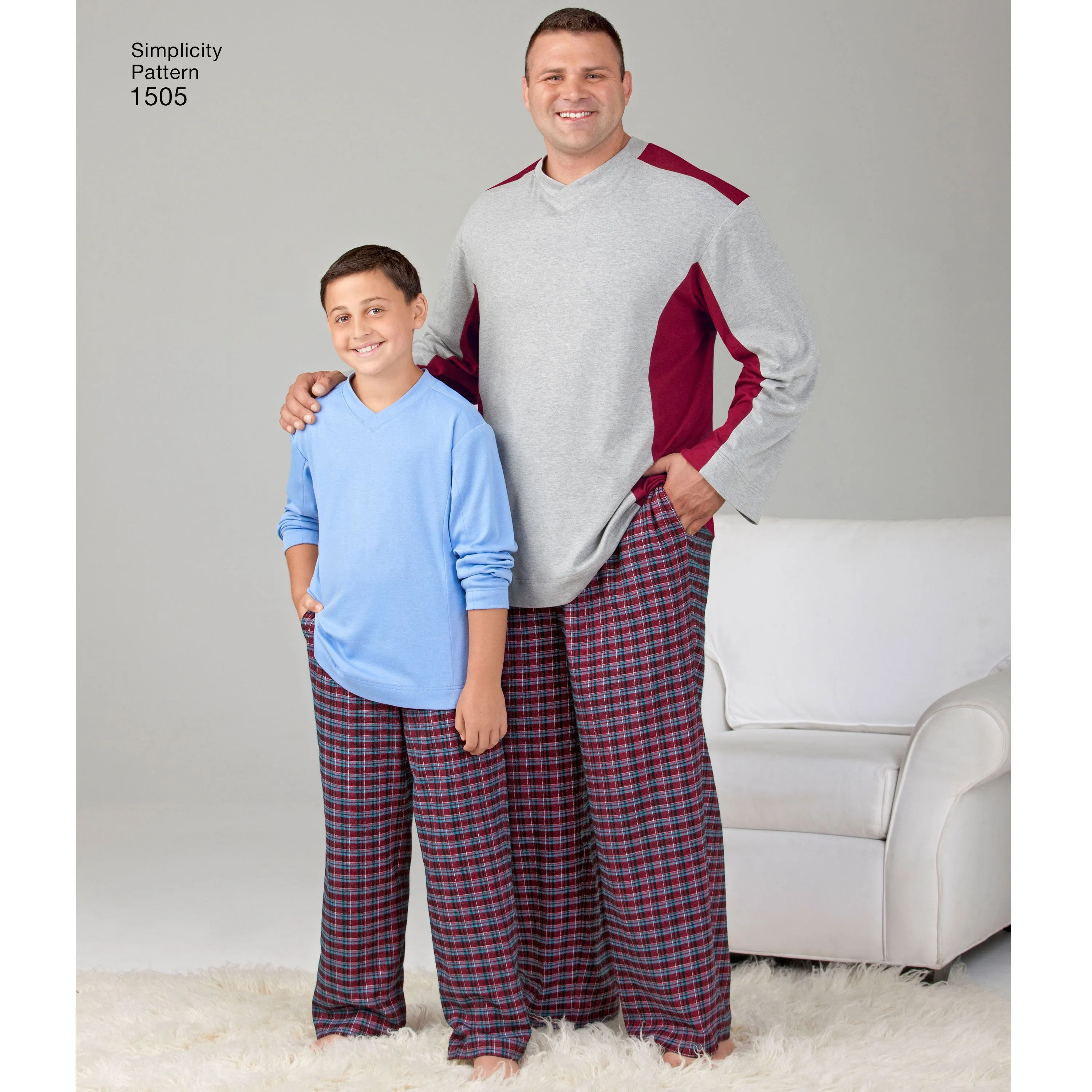 Simplicity Pattern 1505 Big and Tall Men's / Boys Sleepwear | Easy