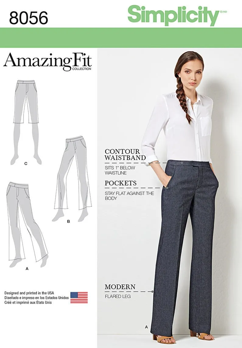 Simplicity Pattern 8056 Amazing Fit wide leg pants