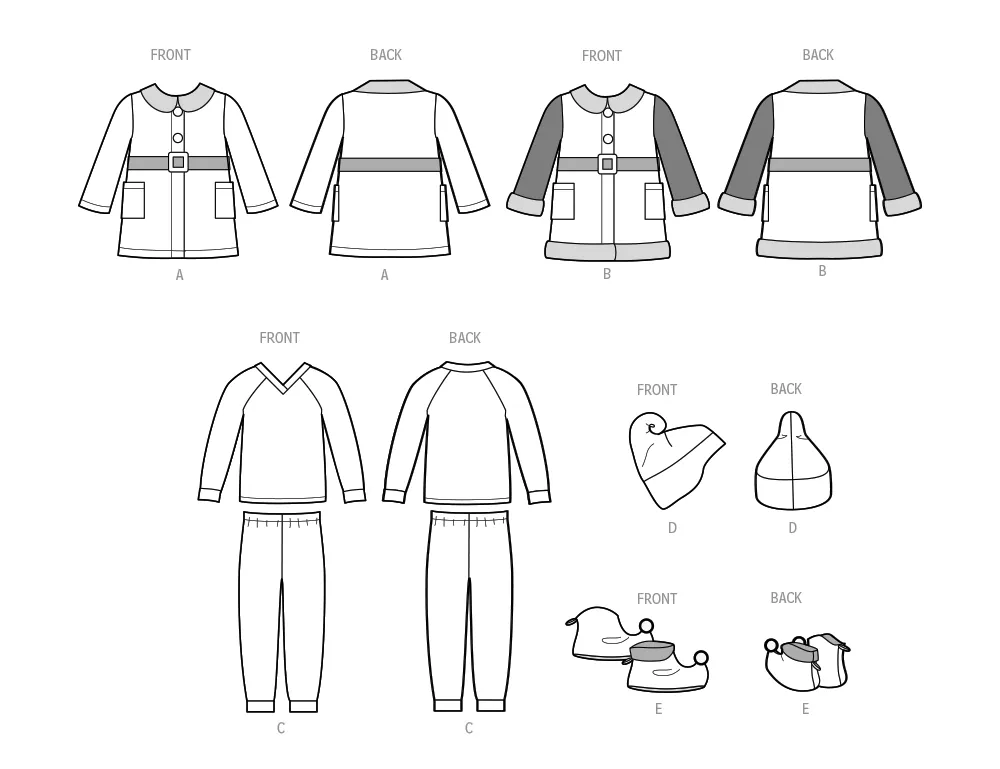 Simplicity pattern 9672 Children's Robes, Pyjamas and Slippers